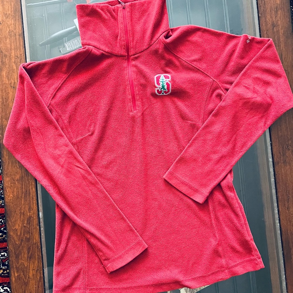 Columbia Stanford Univeristy Sweater Fleece Red Womens Small Embroidered Logo
